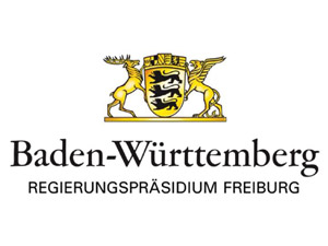 Logo goldener Hirsch und Löwe am Wappen, Schriftzug Baden-Württemberg - Regierungspräsium