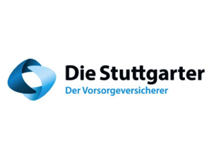 Die Stuttgarter - Der Vorsorgeversicher Schriftzug in schwarz/blau